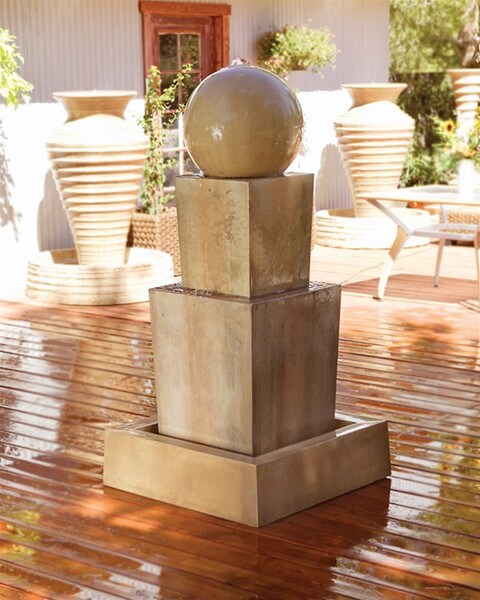 Double Obtuse Fountain With Ball Geometric Shape